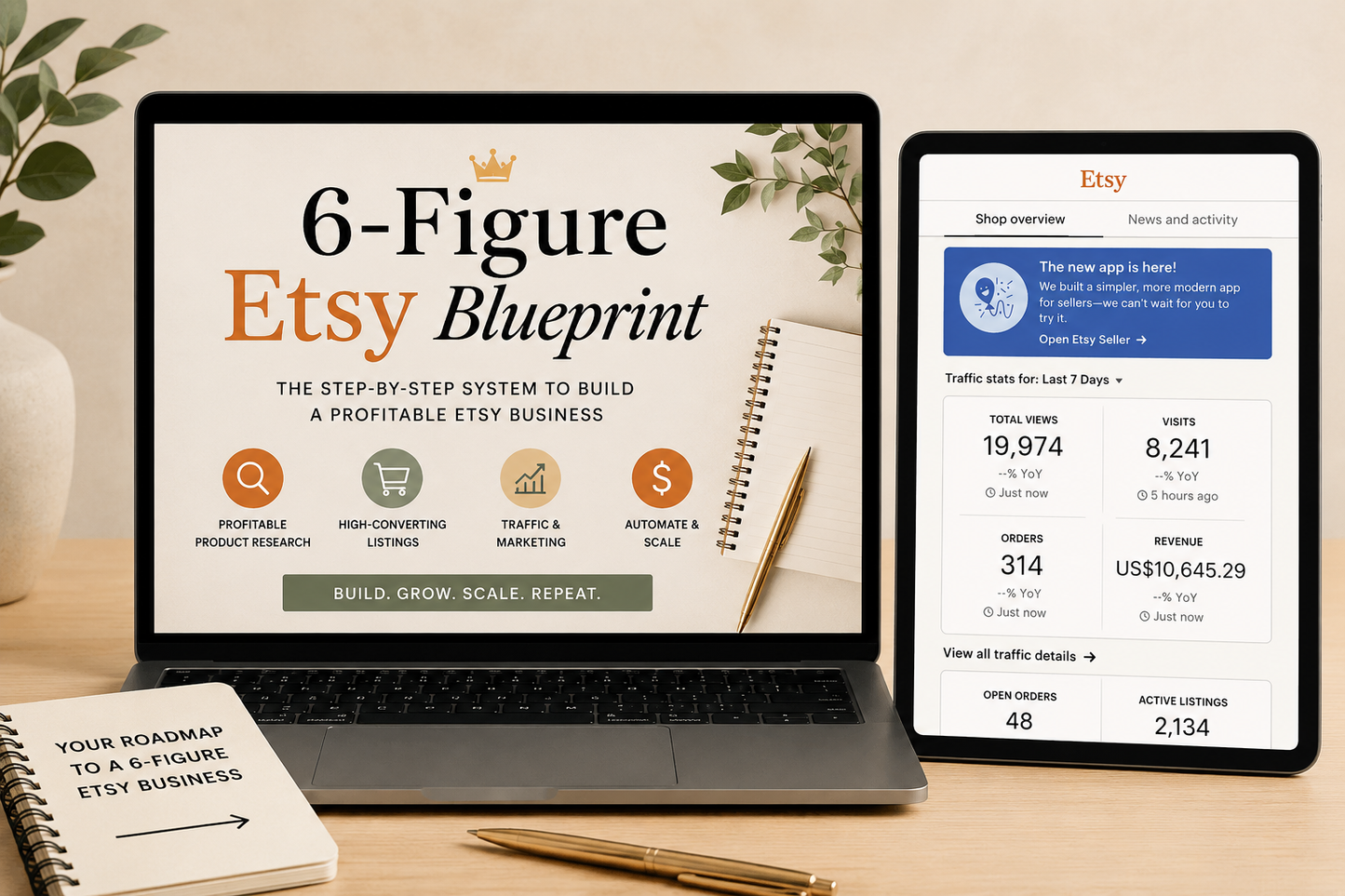 My 6-Figure Etsy Blueprint - Build your own Proftable Etsy Business within 90 Days